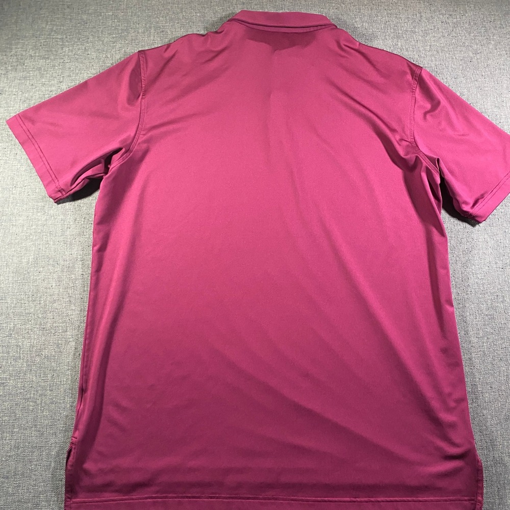 Peter Millar Mens Large Burgundy Golf Polo Shirt Performance Embroidered Logo - Picture 3 of 8
